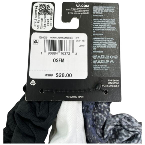 Under Armour athletic jersey logo scrunchies 100% polyester 3-pack NWT - Picture 3 of 3